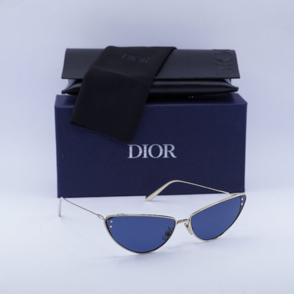 Dior MISSDIOR B1U B0B0 Cat Eye Sunglasses – Gold/Blue - Picture 1 of 11